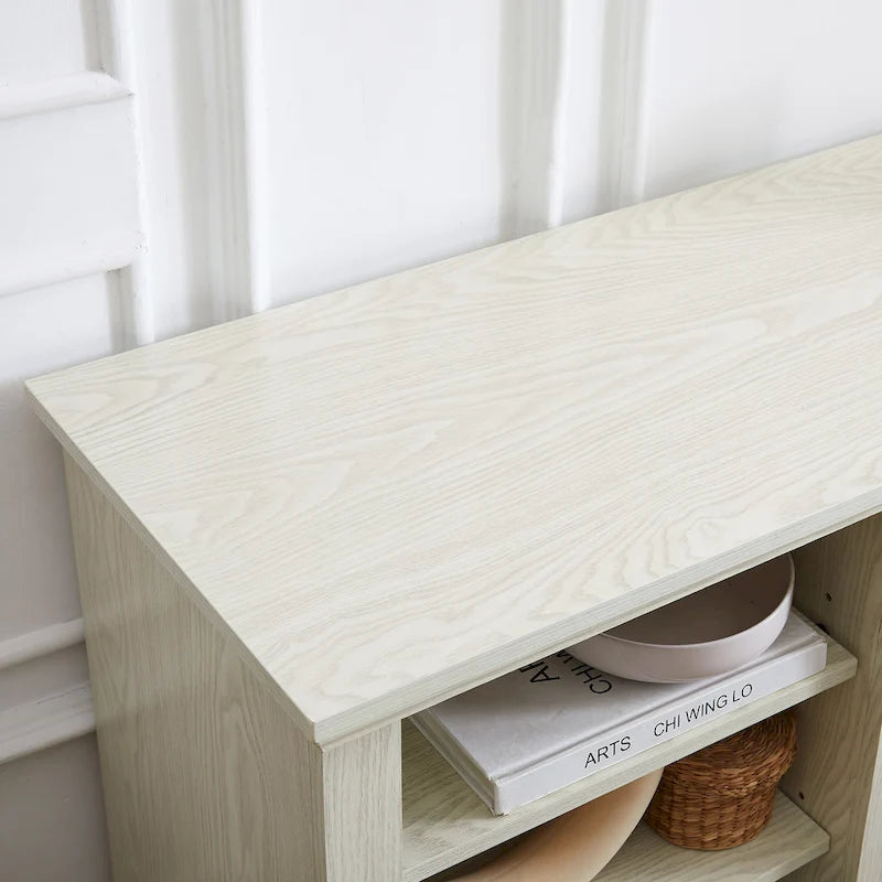 Modern TV Media Stand with 23 Fireplace Insert, Large Faux Stacked Stone TV Desk Storage Rack