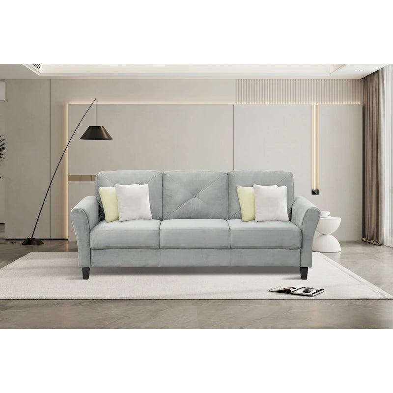 74.9 Polyester 3-Seater Sofa with Wood Frame, High Elastic Sponge Cushion