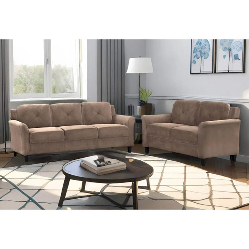 74.9 Polyester 3-Seater Sofa with Wood Frame, High Elastic Sponge Cushion