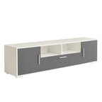 Gray 62.99 TV Stand with LED Lights, Cabinets, and Open Shelves for TVs Up to 65
