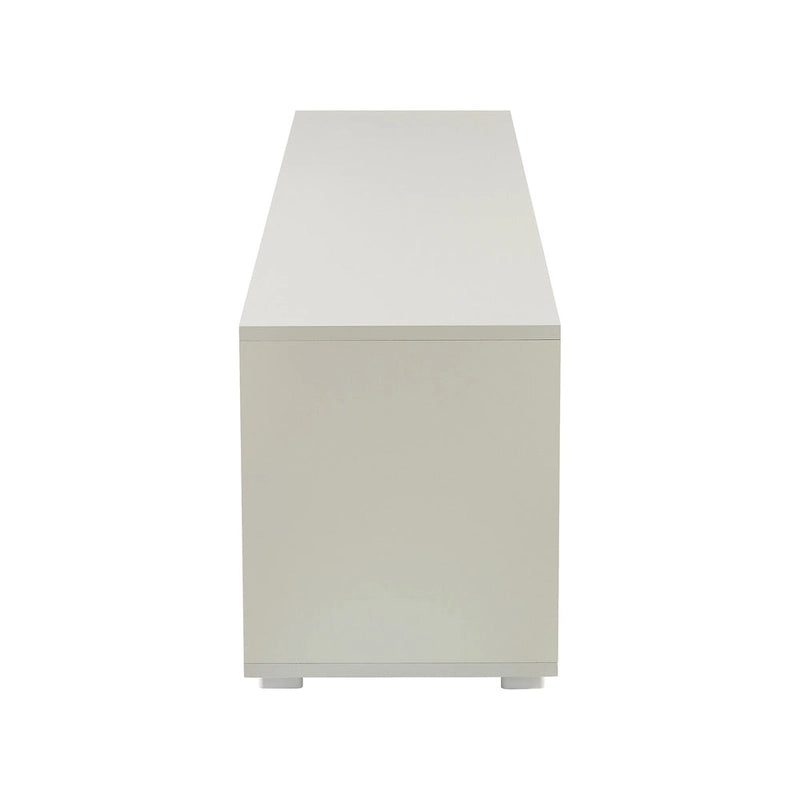 Gray 62.99 TV Stand with LED Lights, Cabinets, and Open Shelves for TVs Up to 65