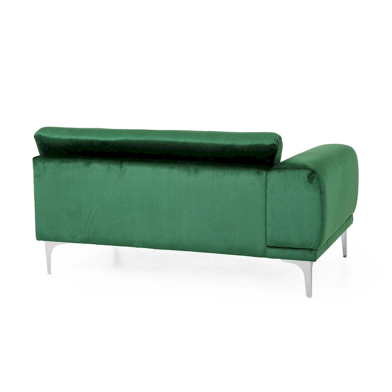 Emerald 111 Modern Velvet 4-Seat Sofa with Metal Legs and Solid Frame
