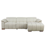 Wall-Hugger Reclining Sofa Modern Electric Control Genuine Leather L Shaped Couch, Seating Furniture with USB Port