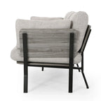 Modern 80.25 3-Seater Sofa with Flared Arms, Pillows, and Wood Legs