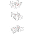 Stylish Pull-Out Sofa Bed w/Woven Polyester Fabric & Solid Wood Frame