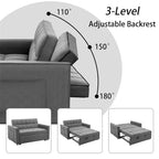 Stylish Pull-Out Sofa Bed w/Woven Polyester Fabric & Solid Wood Frame