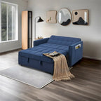 Stylish Pull-Out Sofa Bed w/Woven Polyester Fabric & Solid Wood Frame