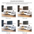 TV Stand with 2 Cabinets and Open Storage Compartment