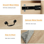 WAMPAT 53.5 Wide Farmhouse White Dresser TV Stand with Curved Edge Design and Wide Chests of Drawers