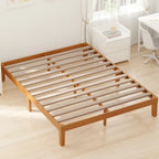 Queen Size Solid Wood Platform Bed with 1000lb Capacity & Storage