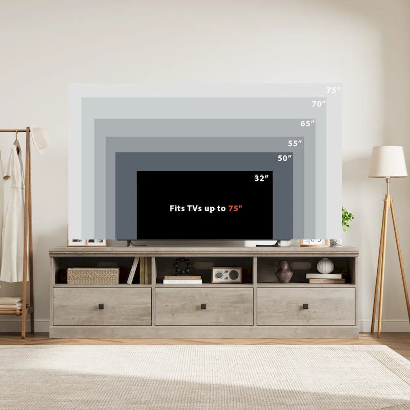TV Stand for 75 Inch TV, Entertainment Center with Storage Drawer - 65 inches
