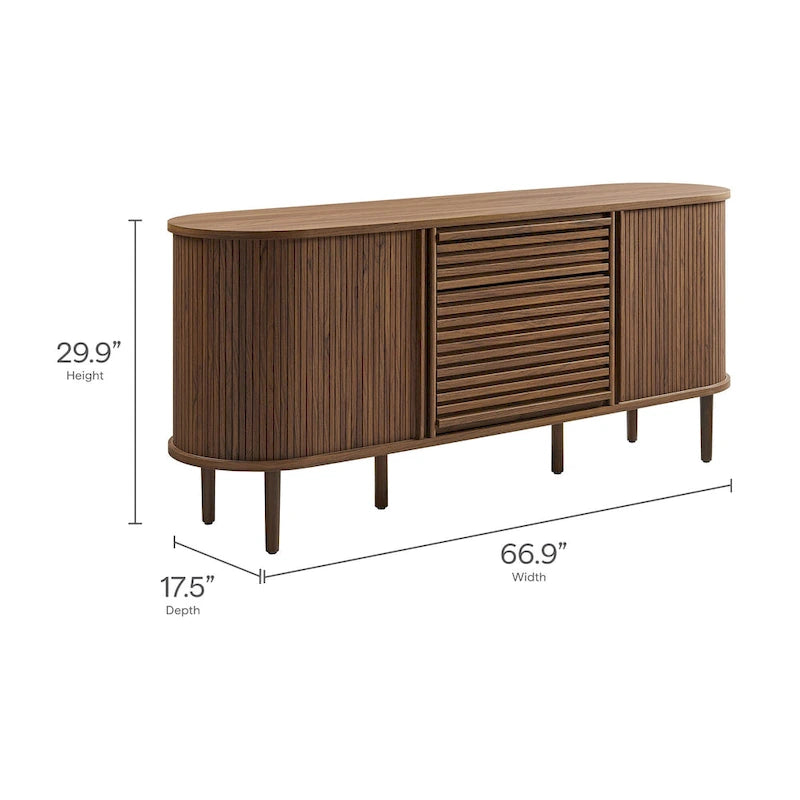 Harlan 67 Fluted Oval Sideboard Cabinet