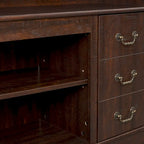 Traditional Rustic Farmhouse TV Stand with 6 Drawer, 4 Storage Shelf and Cable Management For Living Room Bedroom