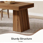 55-Inch Dining Table for 4-6, Rectangular Dining Room Table with Sturdy Legs