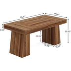 55-Inch Dining Table for 4-6, Rectangular Dining Room Table with Sturdy Legs