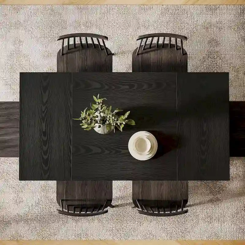 55-Inch Dining Table for 4-6, Rectangular Dining Room Table with Sturdy Legs