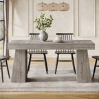 55-Inch Dining Table for 4-6, Rectangular Dining Room Table with Sturdy Legs