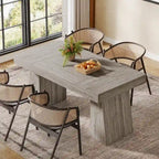 55-Inch Dining Table for 4-6, Rectangular Dining Room Table with Sturdy Legs