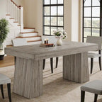 55-Inch Dining Table for 4-6, Rectangular Dining Room Table with Sturdy Legs