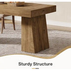 55-Inch Dining Table for 4-6, Rectangular Dining Room Table with Sturdy Legs