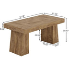 55-Inch Dining Table for 4-6, Rectangular Dining Room Table with Sturdy Legs