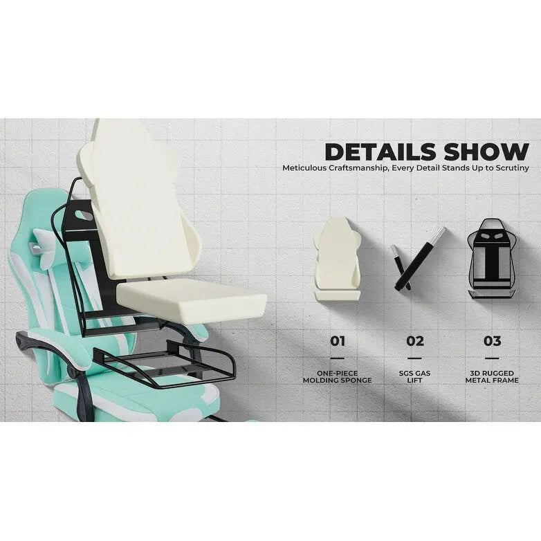 Gaming Chair, Ergonomic Computer Chair Height Adjustable Swivel Video Game Chair for Adults, 300lb Max
