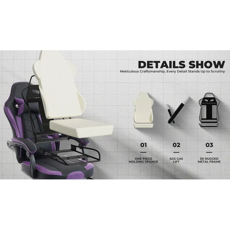 Gaming Chair, Ergonomic Computer Chair Height Adjustable Swivel Video Game Chair for Adults, 300lb Max
