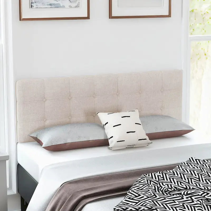 Full/Queen Size Headboard Linen Fabric Upholstered Button Tufted