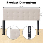 Full/Queen Size Headboard Linen Fabric Upholstered Button Tufted