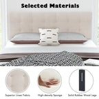 Full/Queen Size Headboard Linen Fabric Upholstered Button Tufted