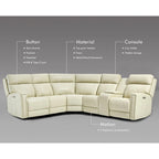 104 W 6 Seater Genuine Leather Power Sectional and 39 W Recliner Set with Zero Gravity, USB Ports, 2 stationaryarmlesschairs