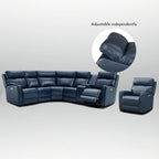 104 W 6 Seater Genuine Leather Power Sectional and 39 W Recliner Set with Zero Gravity, USB Ports, 2 stationaryarmlesschairs