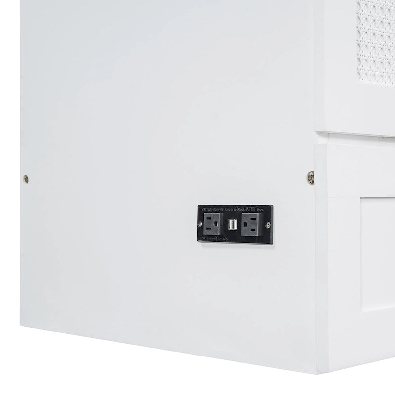 Queen Size Foldable Murphy Bed with Storage Drawers & USB Charging,Space Saving Wall Bed