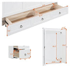 Queen Size Murphy Bed with USB Port, Large Drawer and Desk Combo for Bedroom