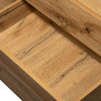 Wood+Grey 70 TV Stand with Double Storage & Drop-Down Door for TVs Up to 80