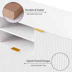 White 112.5 Entertainment Wall Unit with 13 Shelves, 8 Drawers and 2 Cabinets for TVs Up to 70