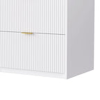 White 112.5 Entertainment Wall Unit with 13 Shelves, 8 Drawers and 2 Cabinets for TVs Up to 70