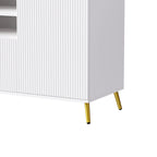 White 112.5 Entertainment Wall Unit with 13 Shelves, 8 Drawers and 2 Cabinets for TVs Up to 70