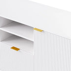 White 112.5 Entertainment Wall Unit with 13 Shelves, 8 Drawers and 2 Cabinets for TVs Up to 70