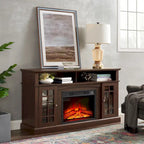Espresso 58 Fireplace TV Stand with Open & Closed Storage for TVs Up to 65