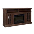 Espresso 58 Fireplace TV Stand with Open & Closed Storage for TVs Up to 65