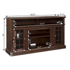 Espresso 58 Fireplace TV Stand with Open & Closed Storage for TVs Up to 65