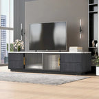 Black,White 62.9 TV Stand with 4 Drawers & Large Cabinet for TVs Up to 70