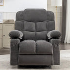 Grey Oversized Rocker Recliner with Heat & USB Charging