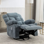 Grey Oversized Rocker Recliner with Heat & USB Charging