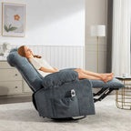 Grey Oversized Rocker Recliner with Heat & USB Charging