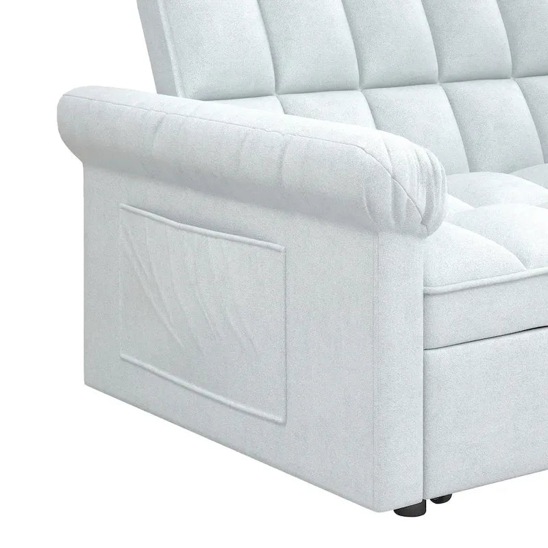 56 Foam 2-Seater Sofa Bed with Pull-Out Sleeper and Adjustable Backrest