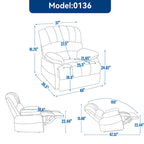 Brown Oversized Manual Recliner featuring 155 Recline, Easy Assembly, and Generous Design for Your Living Room