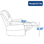 Brown Oversized Manual Recliner featuring 155 Recline, Easy Assembly, and Generous Design for Your Living Room
