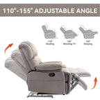 Brown Oversized Manual Recliner featuring 155 Recline, Easy Assembly, and Generous Design for Your Living Room